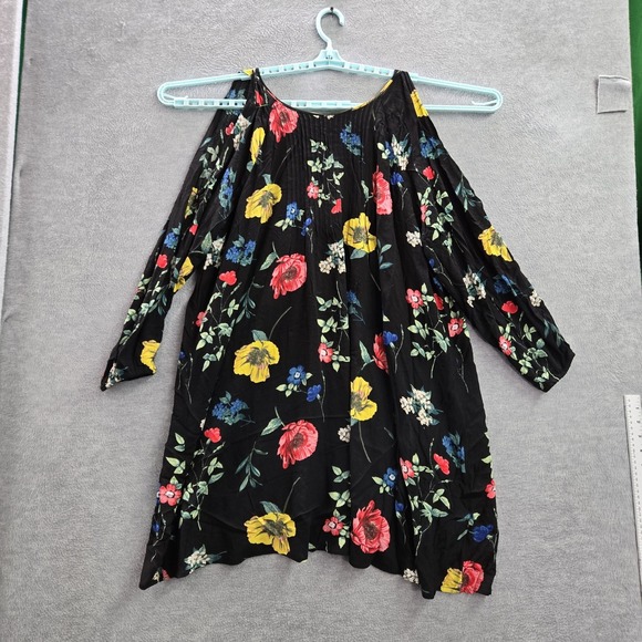 Old Navy Women Dress XXL Black Floral‎ Cold Shoulder V-Neck - Picture 7 of 7